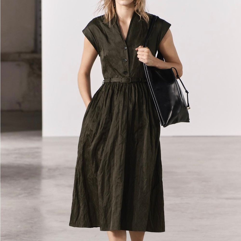 Zara BELTED SHIRTDRESS ZW COLLECTION